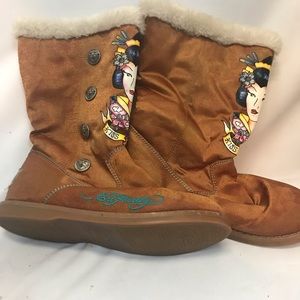 Ed Hardy Fur Boots size women’s 8